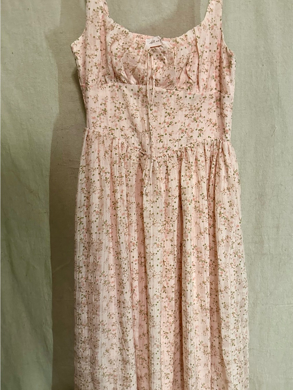 All in Favor Pink Floral Smocked Bodice Sundress